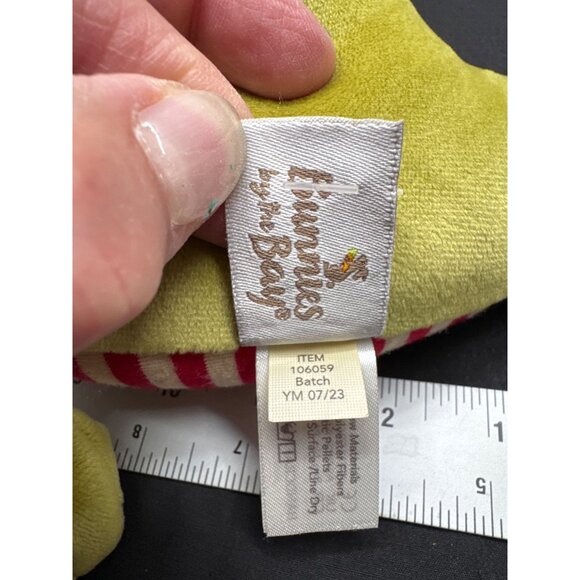 Bunnies By The Bay Later Green Gator Red Cream Stripes Knotted Legs Plush - Picture 8 of 8